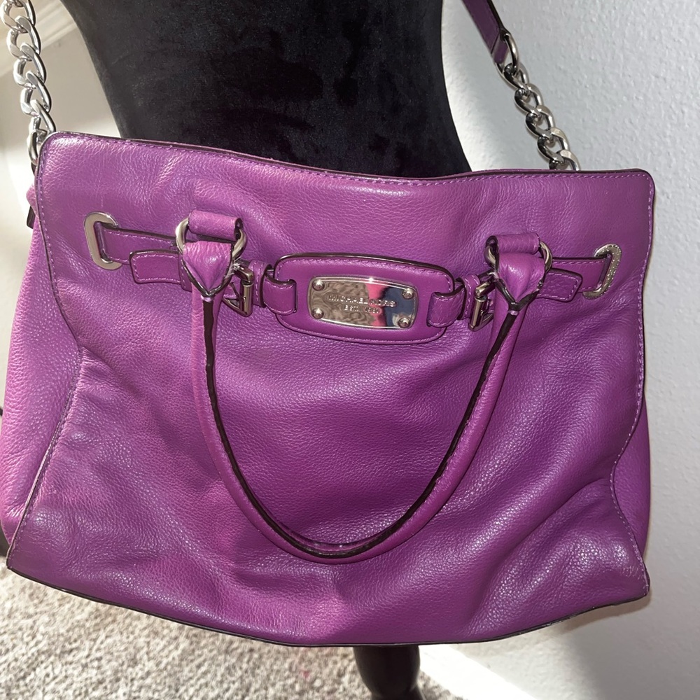 Michael Kors Purple Shoulder Bag with Chain Strap